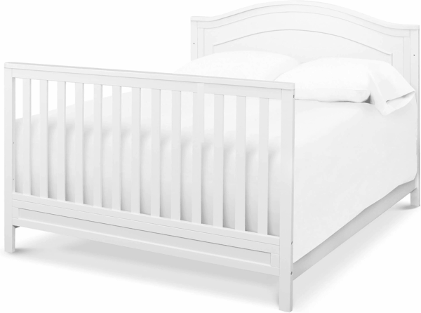 Charlie 4-In-1 Convertible Crib - GREENGUARD Gold Certified - Converts from Baby Crib to Toddler Bed, Daybed, and Full-Size Bed Effortlessly - 4 Adjustable Heights - Wooden White Baby Bed - Image 10