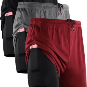 Men'S 2 in 1 Running Shorts with Liner,Dry Fit Workout Shorts with Pockets