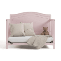 Paris 4-In-1 Convertible Crib - GREENGUARD Gold Certified, Converts to Toddler Bed, Daybed and Full Bed, Fits Standard Crib Mattress, Adjustable Mattress Base, Blush - Image 4
