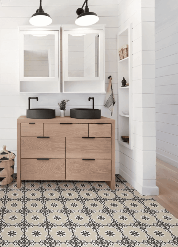 12-In by 12-In Black Daphne Vinyl Peel & Stick Floor Tiles (10 Tiles), (10 Sq.Ft./Carton) - Image 3