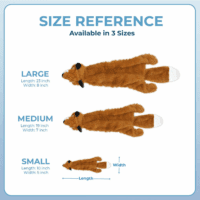 2-In-1 Stuffless Squeaky Dog Toys with Soft, Durable Fabric for Small, Medium, and Large Pets, No Stuffing for Indoor Play, Holds a Plastic Bottle - Fox, Large - Image 6