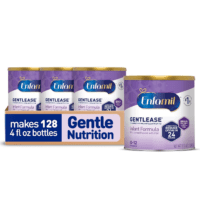 Gentlease Baby Formula, Clinically Proven to Reduce Fussiness, Crying, Gas & Spit-Up in 24 Hours, Brain-Building Omega-3 DHA & Choline, Infant Formula Powder, Baby Milk, 19.9 Oz Can, 4 Count