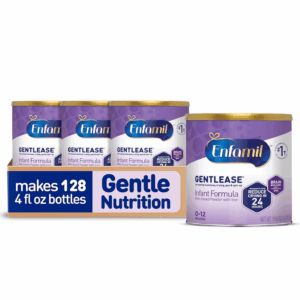 Gentlease Baby Formula, Clinically Proven to Reduce Fussiness, Crying, Gas & Spit-Up in 24 Hours, Brain-Building Omega-3 DHA & Choline, Infant Formula Powder, Baby Milk, 19.9 Oz Can, 4 Count