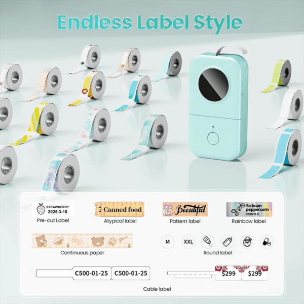 D30 Label Maker Machine, Portable Bluetooth Mini Label Printer, Smart Phone Handheld Thermal Sticker Small Labeler Multiple Templates Font Icon Inkless for Home Office - Image 6