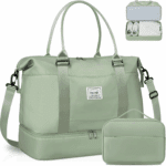 Travel Duffel Bag, Weekender Bags for Women, Overnight Gym Carry on Tote Bag with Wet Pocket, Hospital Mom Bag for Labor and Delivery - Extra Large Set, Olive Green