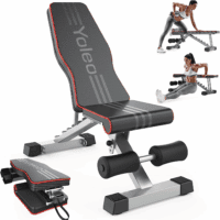 Adjustable Weight Bench for Full Body Workout; Foldable Bench Press Bench of Home Gym Strength Training; Incline Decline Flat Utility Workout Bench with Quick Folding& Fast Adjustment (Black)