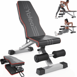 Adjustable Weight Bench for Full Body Workout; Foldable Bench Press Bench of Home Gym Strength Training; Incline Decline Flat Utility Workout Bench with Quick Folding& Fast Adjustment (Black)