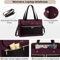 Laptop Bag for Women 15.6 Inch Tote Work Professional Leather Computer Briefcase Waterproof Handbag Shoulder Large Capacity Business Teacher Office Crossbody Purse - Image 4