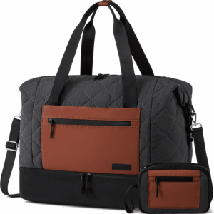 Weekender Bags for Women, Puffer Travel Duffel Bags for Woman, Large Hospital Bag for Women Labor Delivery with Shoe Compartment, Carry on Overnight Bag, Personal Item Travel Bag for Airplane