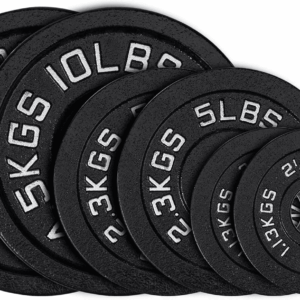 Cast Iron 2-Inch Olympic Weight Plates Set for Strength Training, Barbell Free Weight Plate Set for Weightlifting in Home Gym, Multiple Sizes from 2.5LB to 40LB