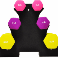 Neoprene Dumbbell Hand Weights, Anti-Slip, Anti-Roll, Hex Shape Colorful, Pair or Set with Stand - Image 2