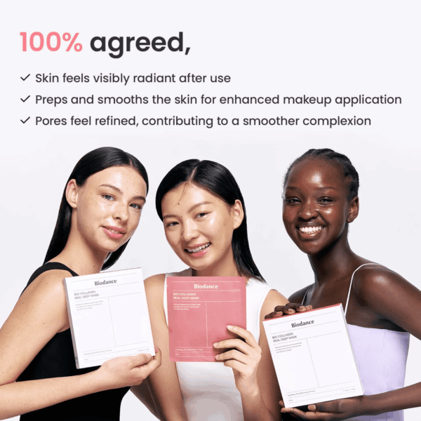Bio-Collagen Real Deep Mask, Hydrating Overnight Hydrogel Mask, Pore Minimizing, Elasticity Improvement, 34G X4Ea - Image 7