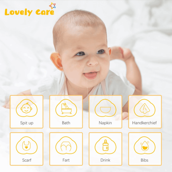 12 Pack Muslin Burp Cloths 100% Cotton Muslin Cloths Large 20''X10'' Extra Soft and Absorbent Baby Burping Cloth - White - Image 3