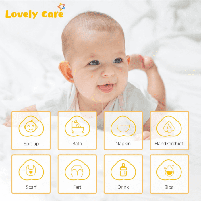 12 Pack Muslin Burp Cloths 100% Cotton Muslin Cloths Large 20''X10'' Extra Soft and Absorbent Baby Burping Cloth - White - Image 3