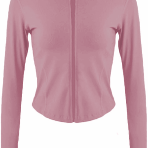 Womens Lightweight Full Zip Running Track Jacket Workout Slim Fit Yoga Sportwear with Thumb Holes