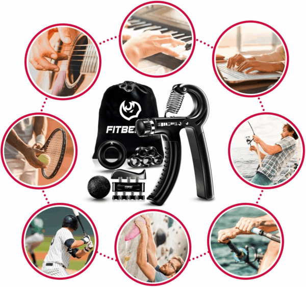 Grip Strengthener Forearm Strengthener Hand Grips Strengthener Kit - 5 Pack Adjustable Resistance - Image 5