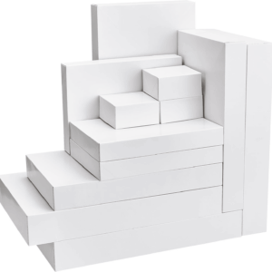 12PCS 17" Christmas Shirt Gift Boxes with Lid for Presents, Extra Large 4" Deep White Paper Box, 4 Assorted Different Size Robe Box for Clothes, Xmas Birthday Holiday Wedding Gift Wrapping Decor