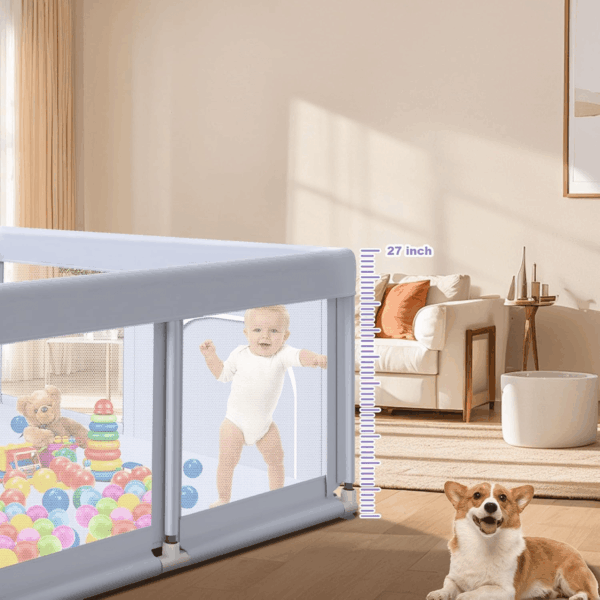 Baby Playpen 74X50 in Playpen for Babies and Toddlers, Large Play Yards for Indoor & Outdoor with Zipper Gates, Breathable Mesh with Mat - Image 5