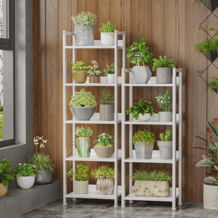 5 Tier Bookshelf with Drawer, Tall Narrow Bookcase with Shelves, Wood and Metal Book Shelf Storage Organizer, Modern Display Standing Shelf Unit for Bedroom, Living Room, Office, White - Image 8