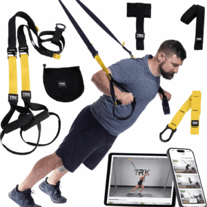 All-In-One Suspension Training System: Full Body Workouts for Your Home Gym, Travel, and Outdoors | Includes Indoor & Outdoor Anchors, Workout Guide and Video Downloads