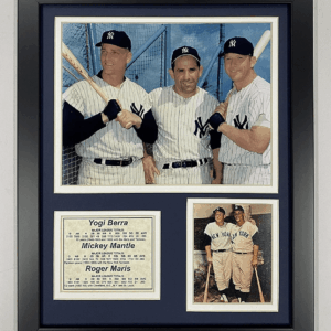New York Yankees Yogi Berra, Mickey Mantle and Roger Maris Framed Photo Collage, 11X14-Inch, (11084U)