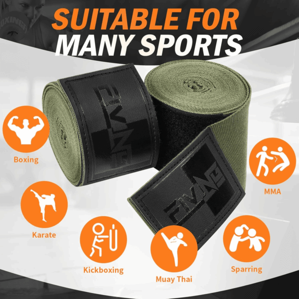Premium Handwraps 180 Inches Elastic Hand Wraps with Thumb Loop for Boxing, MMA, Muay Thai and Other Martial Arts 4M for Men & Women - Image 5