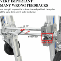 Convertible Dolly Cart with Wheels, 2 in 1 Heavy Duty Aluminum Hand Truck Dolly Foldable,With 2 Large Wheels & Brakes,1000Lbs Load for Furniture, Electrical Appliances & Large Cartons - Image 4