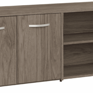 Studio C Low Storage Cabinet with Doors and Shelves in Modern Hickory