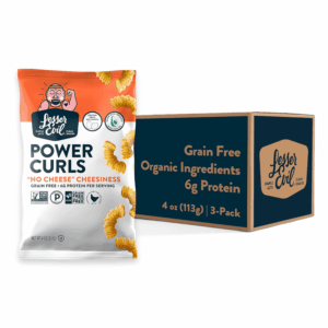 No Cheese Cheesiness Power Curls, Grain Free, Minimally Processed, Avocado Oil, Egg White Protein, 4 Oz, Pack of 3