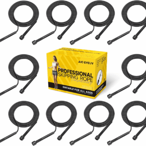 10 Pack Adjustable Jump Rope for Fitness and Exercise-Pvc Skipping Rope for Men,Women and Kids-Tangle-Free for Keeping Fit, Training, Workout