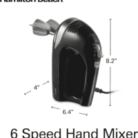 6-Speed Electric Hand Mixer with Whisk, Dough Hooks and Easy Clean Beaters, Powerful 275 Watt Motor, Snap-On Storage Case, Black - Image 8