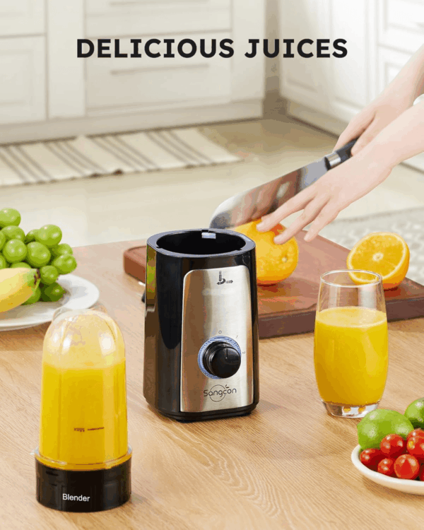 5 in 1 Blender and Food Processor Combo for Kitchen, Small Electric Food Chopper for Meat and Vegetable, 350W High Speed Blenders with 2 Speeds and Pulse for Smoothies and Shakes - Image 4