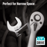 3/8" Drive Crowfoot Wrench Set with 2 Extension Bars, SAE & Metric, 19-Piece, 10-22Mm & 3/8"-7/8", CR-V Steel, with EVA Foam Tool Organizer - Image 5