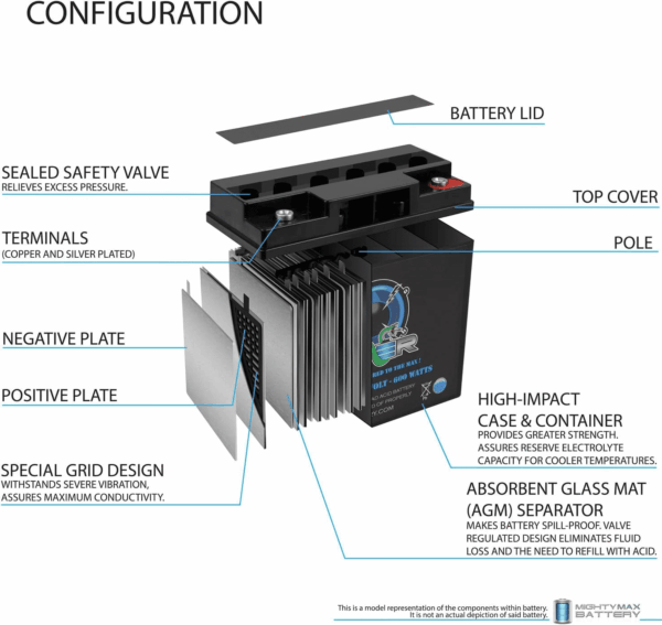 Viper by  VP-600-12 Volt 18 AH, 600 Watt Car Audio High Current Power Cell Battery - Image 3