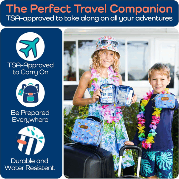 Keepgoing Travel First Aid Kit for Kids – 130 Pc. for Car, Home, Purse, Diaper Bag & Backpack with Latex-Free Bandages - Mini First Aid Kit Travel Size Tsa-Approved - Image 2