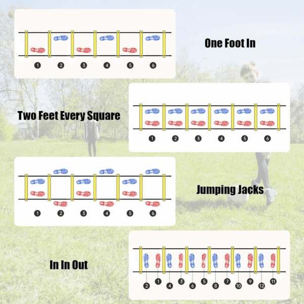 Agility Ladder,Speed Training Equipment Set,20Ft Rungs Speed Ladder,Soccer Cones,Jump Rope, Running Resistance Umbrella,Basketball Equipment Football Fitness Training Equipment for Kids Youth Adults - Image 4