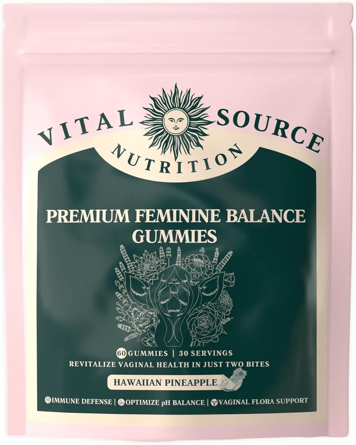 - Premium Feminine Balance Gummies - for Women’S Health & Wellness - Immune Support - Vegan, Gluten-Free - Hawaiian Pineapple - 60 Gummies - 30 Servings