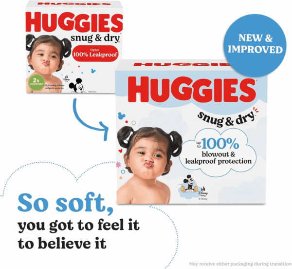 Size 1 Diapers, Snug & Dry Newborn Diapers, Size 1 (8-14 Lbs), 44 Count, Packaging May Vary - Image 2