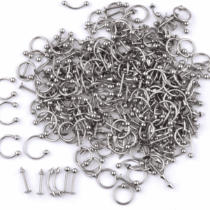 Piercing Kit 14G-16G Rainbow Surgical Steel Body Piercing Belly Button,Tongue, Eyebrow, Nipple, Lip, Nose, Chi Gauge