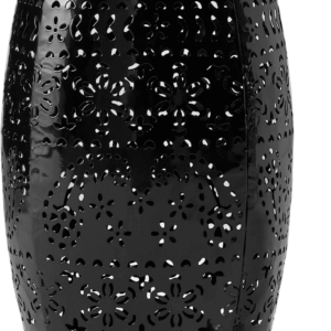 Ruby Outdoor 12" Iron Side Table, Black