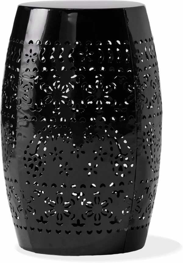 Ruby Outdoor 12" Iron Side Table, Black