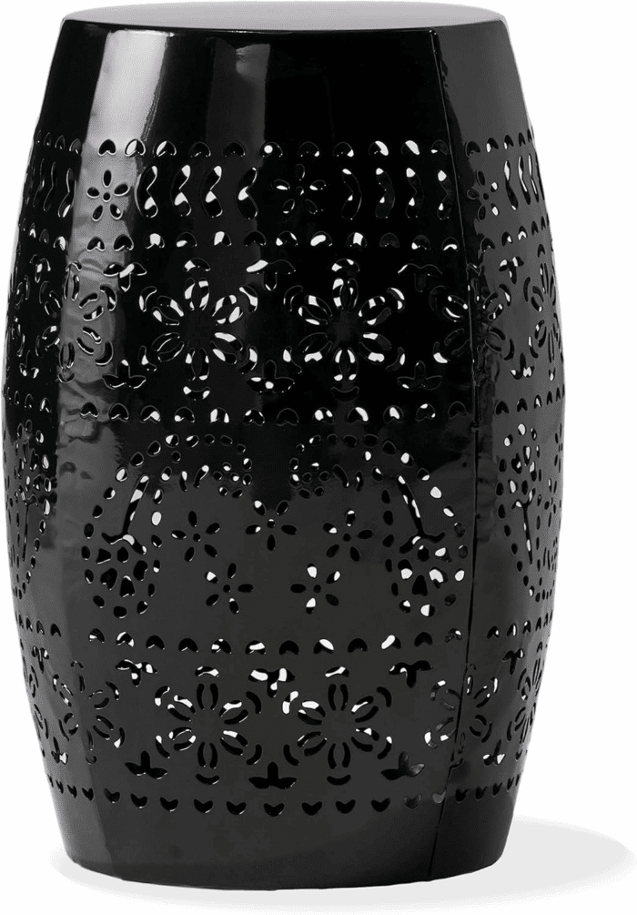 Ruby Outdoor 12" Iron Side Table, Black