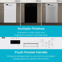 18" Built-In Stainless Steel Tub Dishwasher with Easyflex 3Rd Rack, Smartwash, Ultrawash Plus, Turbodry, Morespace Adjustable Rack, Energy Star Certified, White - Image 10