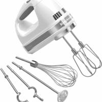 9-Speed Digital Hand Mixer with Turbo Beater II Accessories and Pro Whisk - White