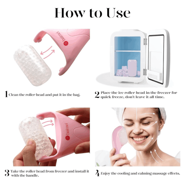 Icyme Ice Roller for Face and Gua Sha Facial Tool Set, Ice Face Roller Reduces Puffiness Relieves Migraines Skin Care Tools, Self Care Gift for Women - Pink - Image 6