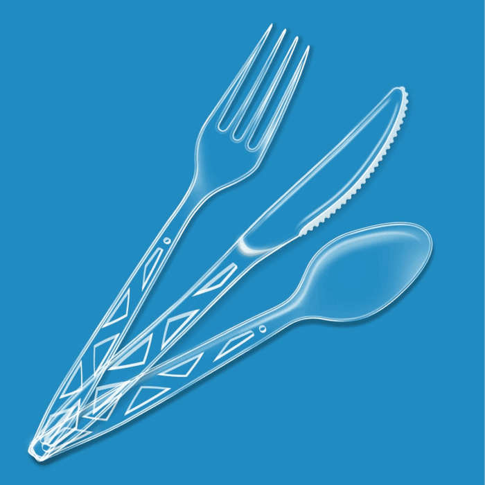 Disposable Clear Plastic Cutlery, Premium Quality, 48 Count, Combo Pack: 16 Forks, 16 Spoons and 16 Knives - Image 2