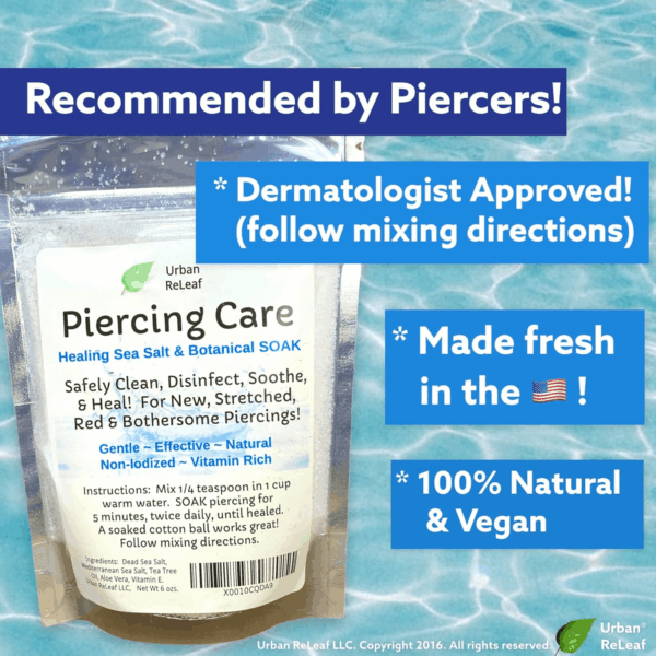 Piercing Care 6 Oz. Bag, Soothing Sea Salt & Botanical SOAK. Aftercare Solution Concentrate, Makes 90 Cups. - Image 5