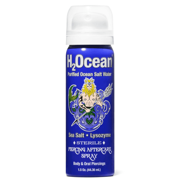 Piercing Aftercare Spray, Sea Salt Spray for Piercing Care, Organic Ear, Nose, Navel, Oral & Body Piercing Spray – 1.5Oz