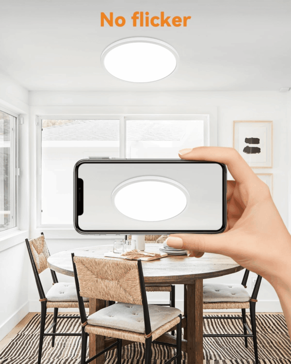 4PACK White Flush Mount LED Ceiling Light, 9Inch 24Watt, 3000K/4500K/6000K, Ultra Slim for Bedroom, Living Room, Kitchen, Hallway, NOT-DIMMABLE - Image 5