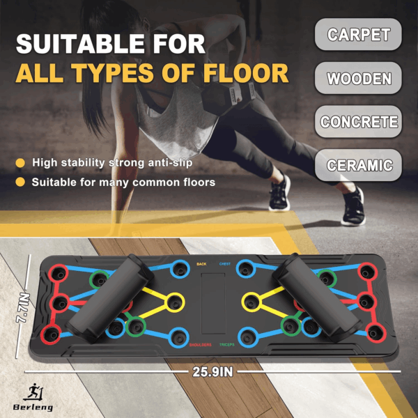 Solid Push up Board Home Workout Equipment Multi-Functional Pushup Stands System Fitness Floor Chest Muscle Exercise Professional Equipment Burn Fat Strength Training Arm Men & Women Weights , Best Choice for Daily Gifts - Image 7